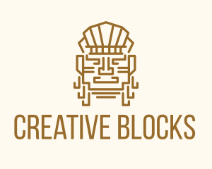 Mayan Warrior Head logo design