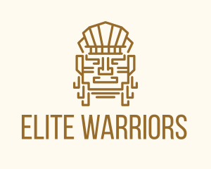 Mayan Warrior Head logo design