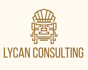 Mayan Warrior Head logo design