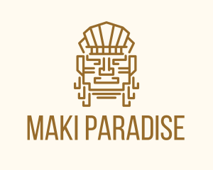 Mayan Warrior Head logo design