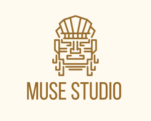 Mayan Warrior Head logo design