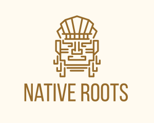 Mayan Warrior Head logo