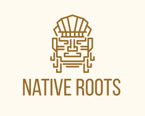 Mayan Warrior Head logo design