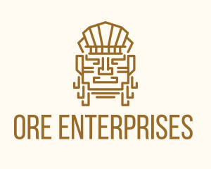 Mayan Warrior Head logo design