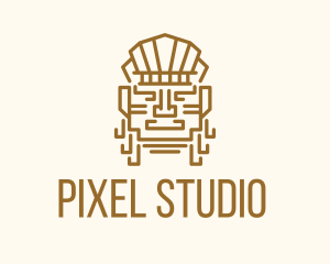 Mayan Warrior Head logo design