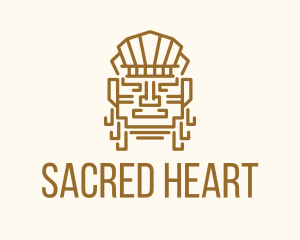 Mayan Warrior Head logo design