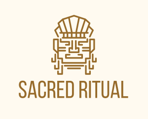 Mayan Warrior Head logo design