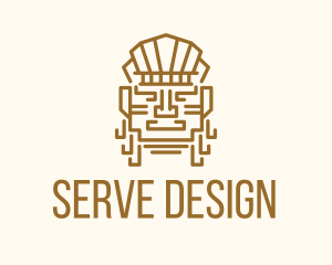 Mayan Warrior Head logo design