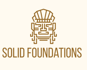 Mayan Warrior Head logo design