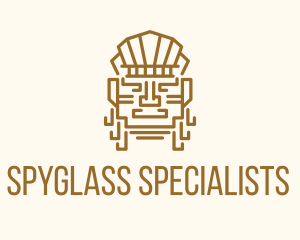 Mayan Warrior Head logo design