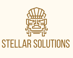 Mayan Warrior Head logo design