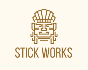 Mayan Warrior Head logo design