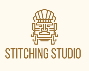 Mayan Warrior Head logo design