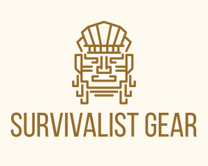 Mayan Warrior Head logo design