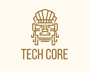 Mayan Warrior Head logo design