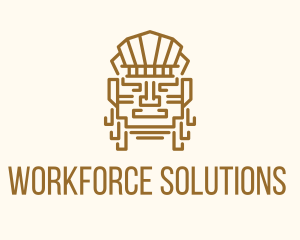 Mayan Warrior Head logo design