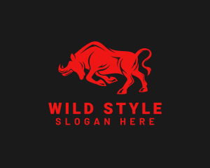 Red Wild Bull logo design