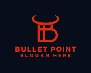 Red Horn Letter B   logo design