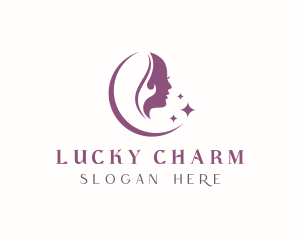 Moon Woman Hair logo design