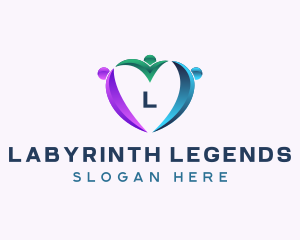 Family Love Heart logo design