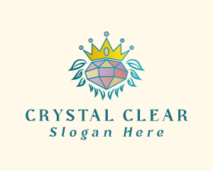 Diamond Crown Wreath logo design