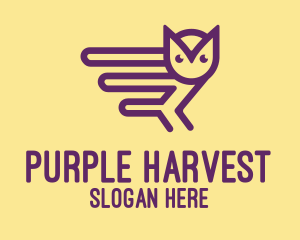 Cute Purple Owl logo design