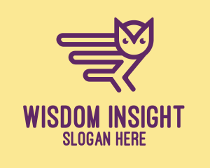 Cute Purple Owl logo design