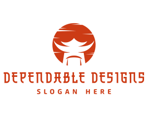 Oriental Temple Structure logo design