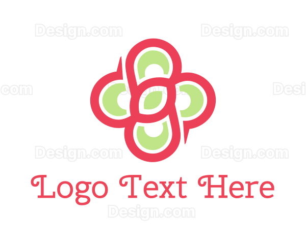 Pink Green Flower Logo