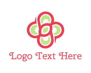 Pink Green Flower logo