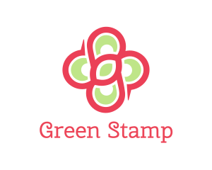 Pink Green Flower logo design