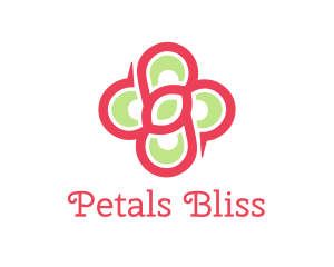 Pink Green Flower logo design