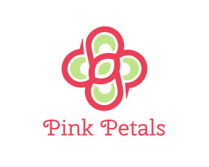 Pink Green Flower logo design