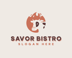 Barbecue Cow Steakhouse logo design