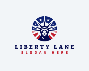 Liberty Statue Head logo design