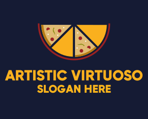 Pepperoni Pizza Slices logo design