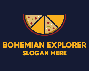 Pepperoni Pizza Slices logo design