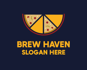 Pepperoni Pizza Slices logo design