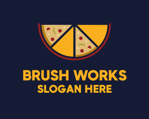 Pepperoni Pizza Slices logo design