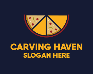 Pepperoni Pizza Slices logo design