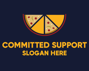 Pepperoni Pizza Slices logo design