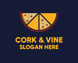 Pepperoni Pizza Slices logo design