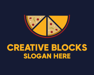 Pepperoni Pizza Slices logo design