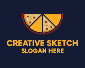 Pepperoni Pizza Slices logo design