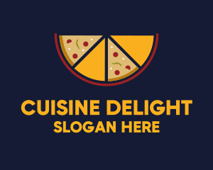 Pepperoni Pizza Slices logo design