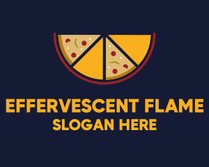 Pepperoni Pizza Slices logo design