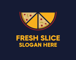 Pepperoni Pizza Slices logo design