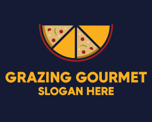 Pepperoni Pizza Slices logo design