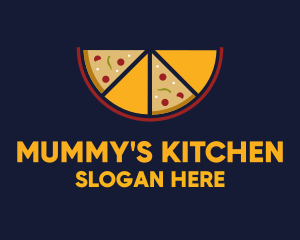 Pepperoni Pizza Slices logo design