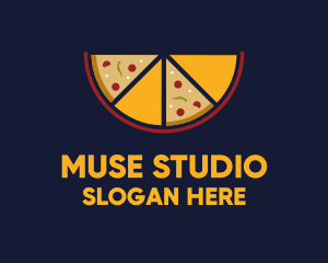 Pepperoni Pizza Slices logo design